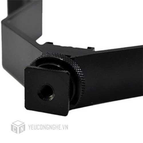 Gá chữ V lắp đèn flash, mic cho máy ảnh cỡ nhỡ triple shoe V-bracket 12.5cm Easy Hood