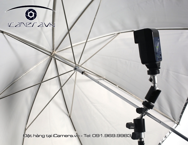 Gá đèn có bi có khe cắm dù male 1/4 và male 3/8