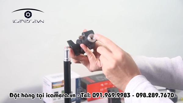 Gá đèn có khe cắm dù, gật gù female 1/4 và female 3/8