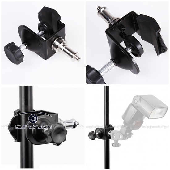 Gá kẹp chữ U vít 1/4" U Shape clamp bracket set up studio, camera