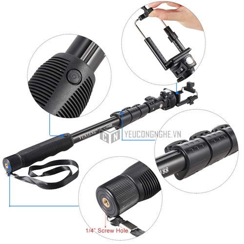 Gậy chụp ảnh selfie monopod Yunteng YT-1188 cho smartphone giắc 3.5mm