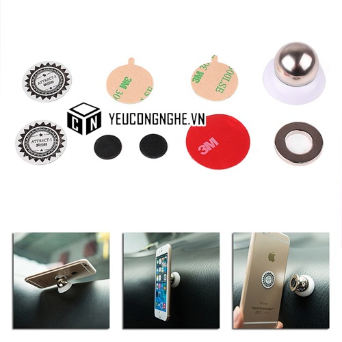 Giá đỡ điện thoại dạng bi dính xoay 360 độ giá rẻ trên ô tô