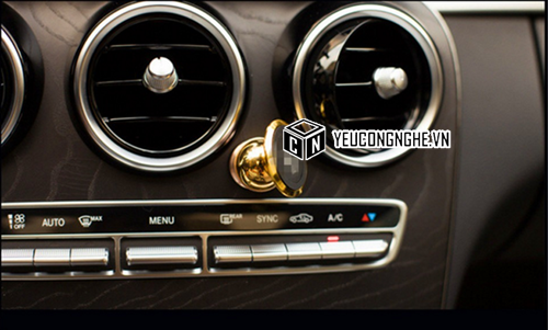 Giá đỡ điện thoại hút nam châm logo dạng bi tròn xoay 360 độ trên ô tô