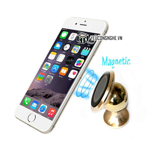 Giá đỡ điện thoại hút nam châm logo dạng bi tròn xoay 360 độ trên ô tô