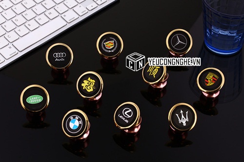 Giá đỡ điện thoại hút nam châm logo dạng bi tròn xoay 360 độ trên ô tô