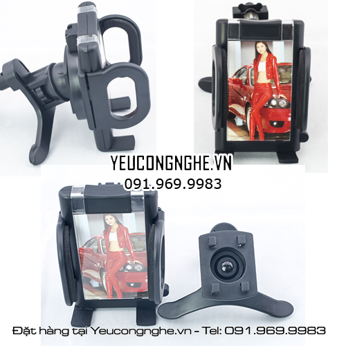 Giá đỡ điện thoại trên điều hòa ô tô điều chỉnh cho nhiều smartphone