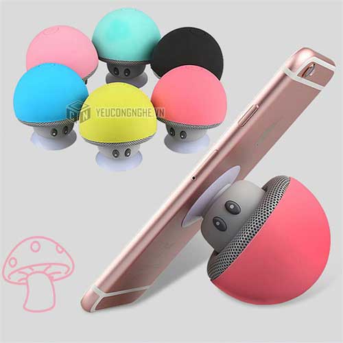 Giá đỡ điện thoại trên bàn hình nấm kèm loa bluetooth Sucking disc bracket mini speaker SB-01
