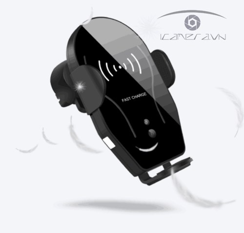 Sạc điện thoại không dây tự kẹp dùng trên trên xe hơi, ô tô X8 tặng kèm giá đỡ