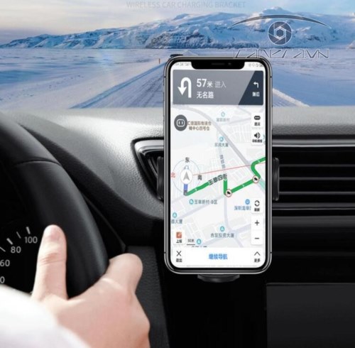 Sạc điện thoại không dây tự kẹp dùng trên trên xe hơi, ô tô X8 tặng kèm giá đỡ