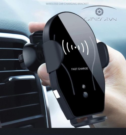 Sạc điện thoại không dây tự kẹp dùng trên trên xe hơi, ô tô X8 tặng kèm giá đỡ