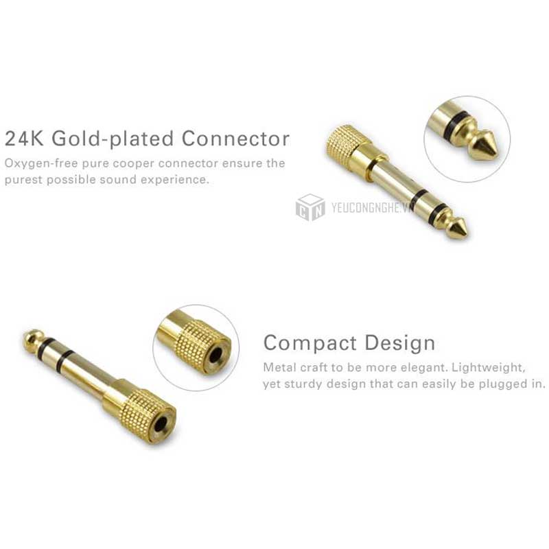 Giắc chuyển đổi âm thanh Audio 3.5mm sang 6.35mm giá rẻ