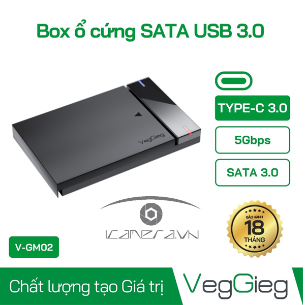 Box ổ cứng USB 3.0 Cáp TypeC - V-GM02