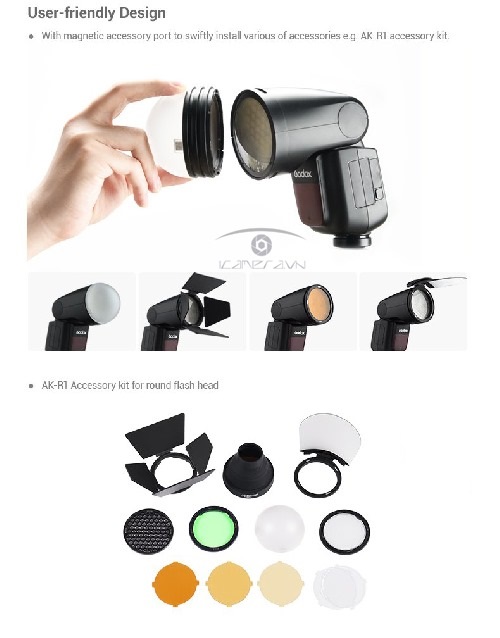 Godox AK-R1 bộ phụ kiện tản sáng cho đèn flash cóc chụp ảnh chuyên nghiệp