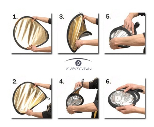 Hắt sáng 7 trong 1 đường kính 110cm reflector giá rẻ set up quay chụp