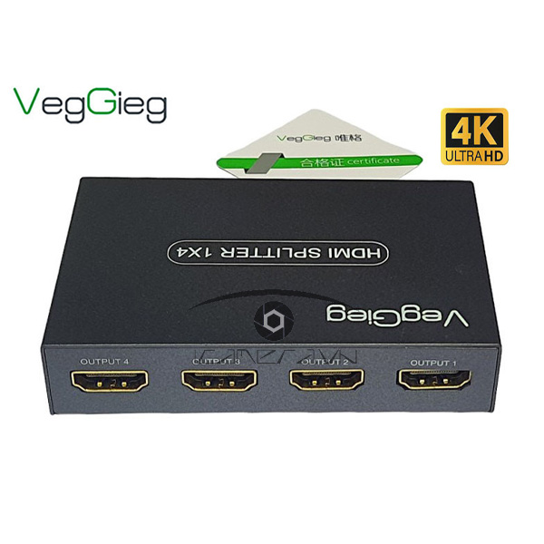 HDMI Splitter 1 ra 4 VegGieg V-HD07 hỗ trợ 4K*2K@60Hz chính hãng