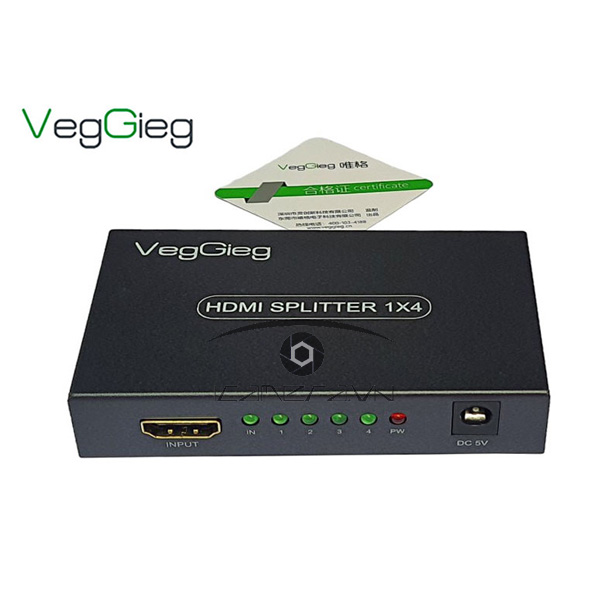 HDMI Splitter 1 ra 4 VegGieg V-HD07 hỗ trợ 4K*2K@60Hz chính hãng