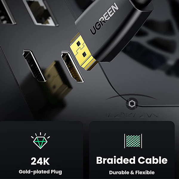 Cáp HDMI 15m chuẩn 2.0 Chính hãng Ugreen 40416 hỗ trợ 3D, 4K