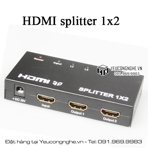 Bộ chia HDMI 1 ra 2 Splitter sử dụng cho cổng tivi giá rẻ nhất