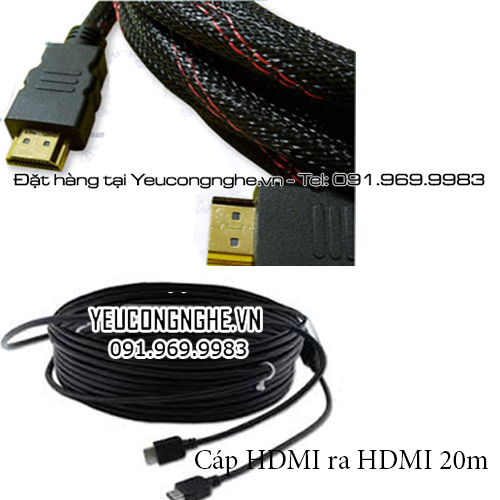 Dây kết nối 2 đầu cổng HDMI chiều dài 20m giá rẻ