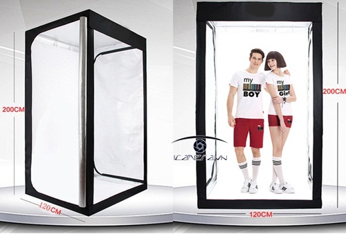 Hộp chụp sản phẩm, người mẫu thời trang cỡ lớn 120x100x200cm