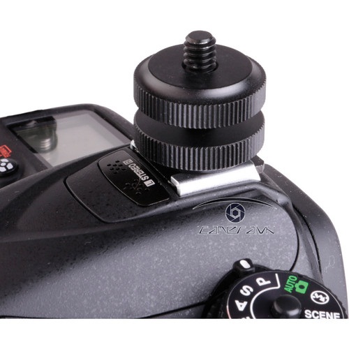 Ốc vít nối 1/4 female sang đế gài đèn máy ảnh máy quay Hotshoe adapter with 1/4" thread