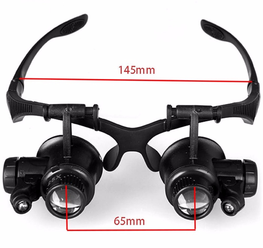 Bộ kính lúp đeo mắt kèm đèn LED NO.9892GJ