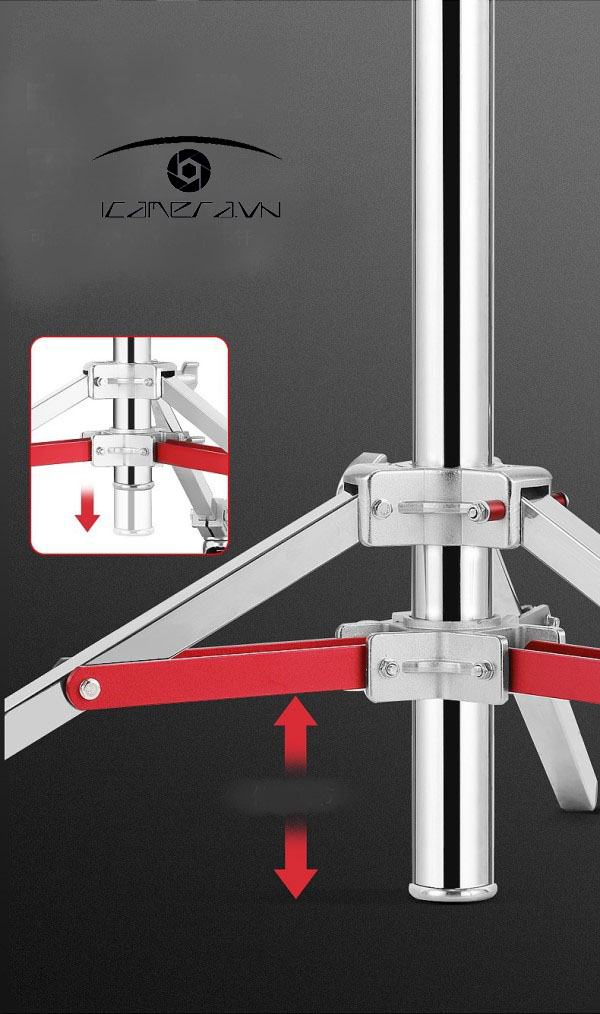 Chân đèn inox IC-J4200 có bánh xe