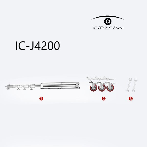 Chân đèn inox IC-J4200 có bánh xe