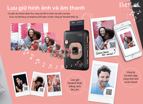 Máy chụp ảnh lấy liền Fujifilm Instax Mini Liplay HM1 Blush Gold giá rẻ