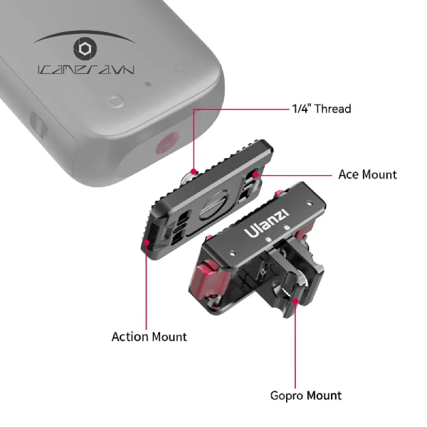 Ulanzi IN-03 QR Mount for insta360 Ace/AcePrO /ONE RS(Twin/4K)/ONE R