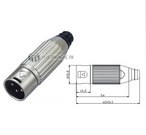 Jack cắm XLR 3-pin male connector XLR-3M