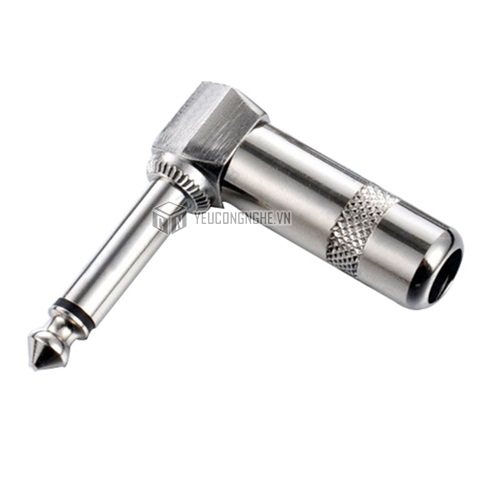 Jack nối âm thanh 6.3mm ¼ “ Mono phone màu bạc với đàn guitar