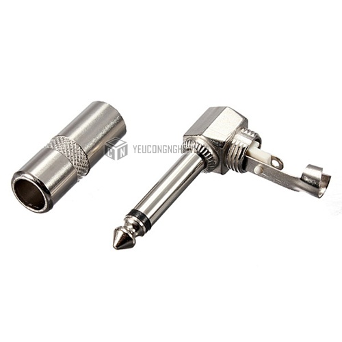Jack nối âm thanh 6.3mm ¼ “ Mono phone màu bạc với đàn guitar