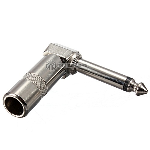 Jack nối âm thanh 6.3mm ¼ “ Mono phone màu bạc với đàn guitar
