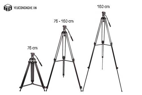 Tripod chân đứng hỗ trợ quay chụp chuyên nghiệp Jieyang 0606 - 16 Carbon Fiber Manfrotto 160cm