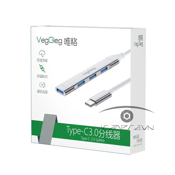 Bộ chuyển đổi Type-C ra 4 cổng USB 3.0 VEGGIEG V-K303