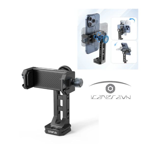 Ulanzi MA53 - Kẹp điện thoại hợp kim nhôm, ballhead xoay 360 độ