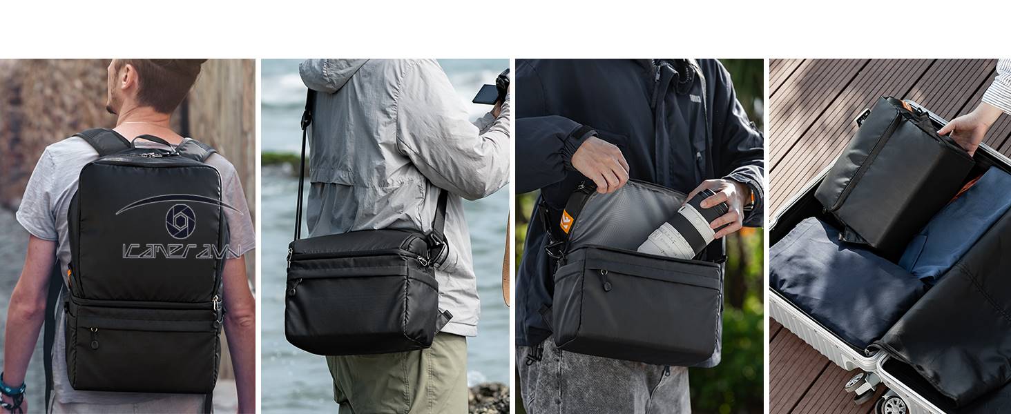 Balo máy ảnh gấp gọn K&F Concept 2 Chiều 22L - KF13.129