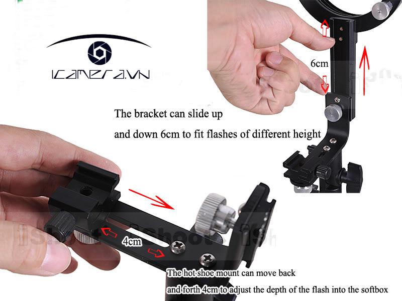 Khớp nối đèn flash softbox chữ L phụ kiện thiết bị quay chụp