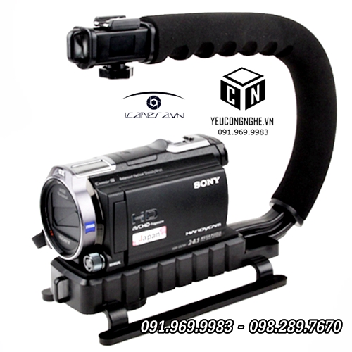 Khung đỡ máy quay, máy ảnh chuyên nghiệp chống rung chữ C mount handle