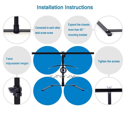 Khung phông chụp ảnh sản phẩm cỡ nhỏ để bàn 68x68 chất liệu nhôm ABS-68