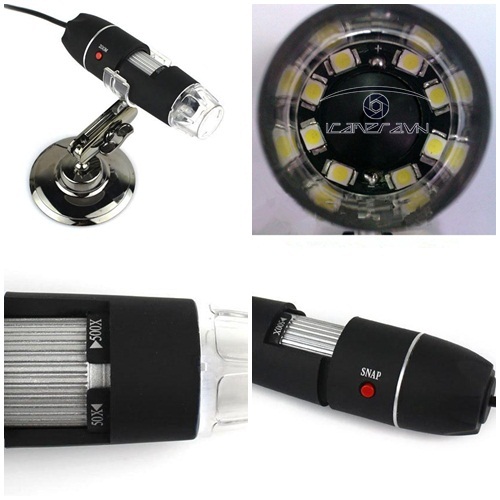 Kính hiển vi điện tử U500x USB Digital Microscope xem trên laptop, PC