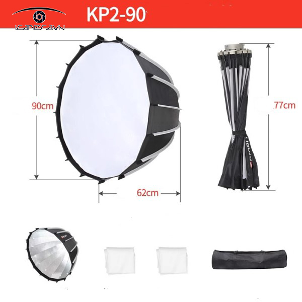 Softbox Parabolic thao tác nhanh Triopo KP2-90 ngàm Bowen