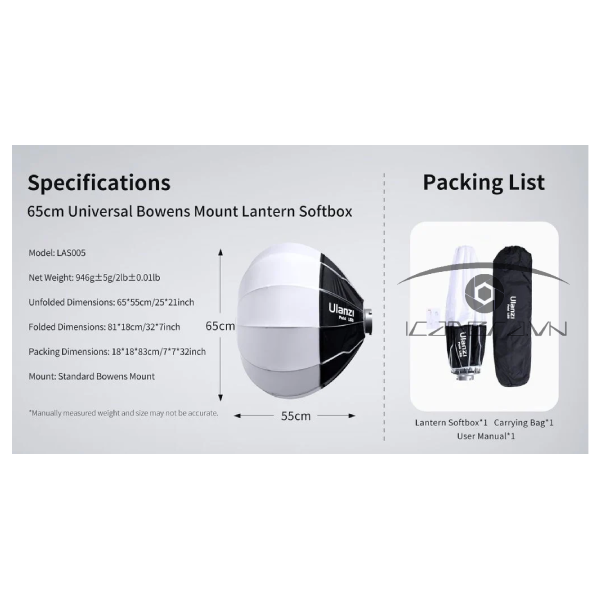 Ulanzi L65/L80 Bowens Mount Latern Softbox