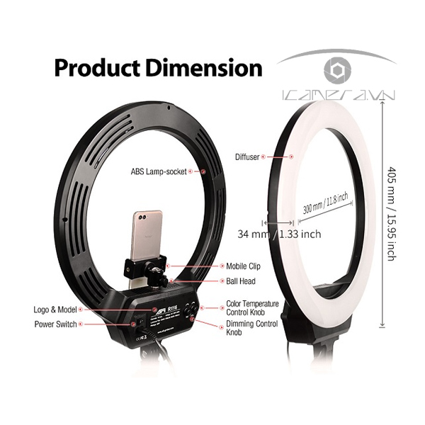Led Ring Kingjoy 16" R116 + Chân FL2009