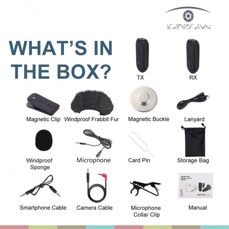 Micro cài áo không dây LensGo LWM 318C