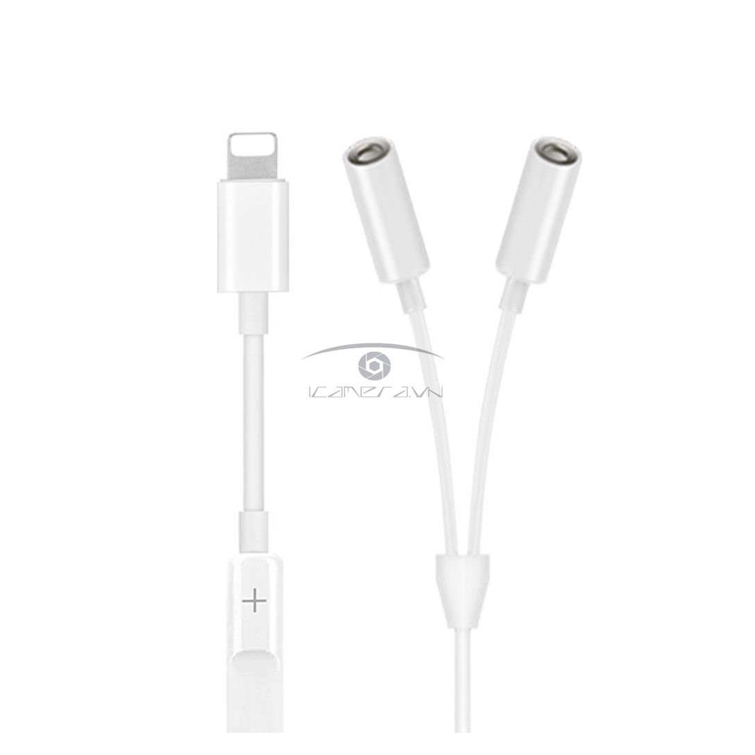 Cáp chuyển đổi cổng Lightning ra 2 cổng âm thanh 3.5mm tích hợp bộ điều chỉnh âm lượng MH026