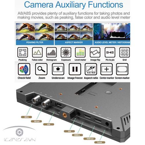 Màn hình monitor Lilliput A8S 8.9 inch cổng SDI/HDMI