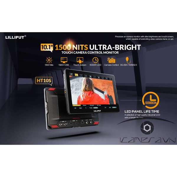 Lilliput HT10S 10,1 inch 1500nits 3G-SDI / Màn hình điều khiển camera cảm ứng
