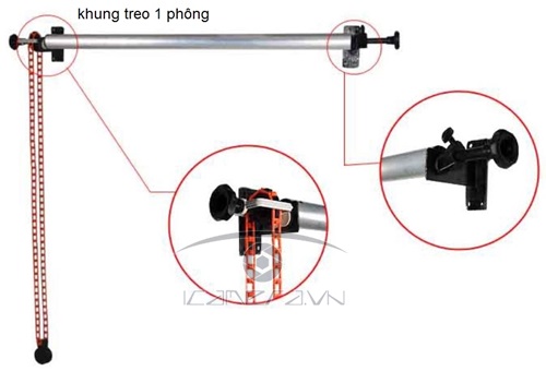 Trục nhôm cuốn phông nền chụp ảnh gồm 3 thanh 1 mét